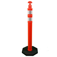 TRAFFIC PLASTIC POST WITH RUBBER BASE 1.1M