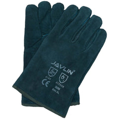 Javlin Green Lined Fully Welted Leather Gloves 6cm Cuff