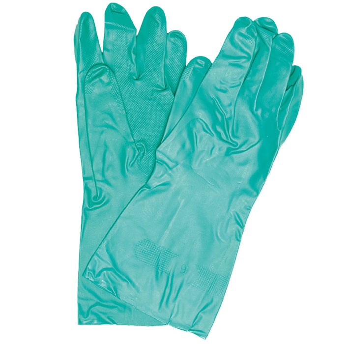 Javlin Green Nitrile Flock Lined Gloves