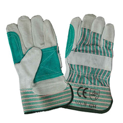 Javlin Chrome Leather Candy Stripe Gloves With Green Reinforcing