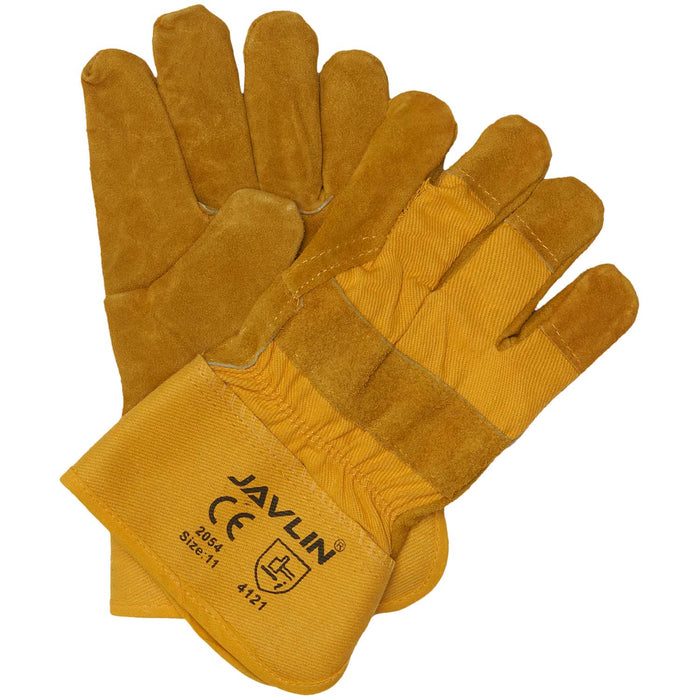 Javlin Yellow Leather Candy Stripe Freezer Gloves