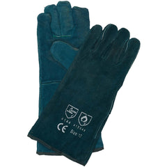 Javlin Green Lined Fully Welted Leather Gloves 15cm Cuff
