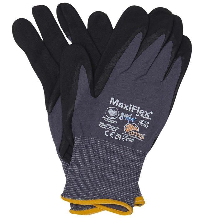 Javlin Maxiflex Ultimate Palm Dipped Microfoam Nitrile Coated Gloves