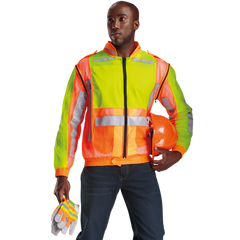 Lime/Orange Traffic Reflective Vest Detachable Sleeve - Safety Supplies  Reflective Jackets - PPE, Workwear, Conti Suits, Zeroflame and Acid, Safety Equipment, SAFETY SUPPLIES - Safety supplies