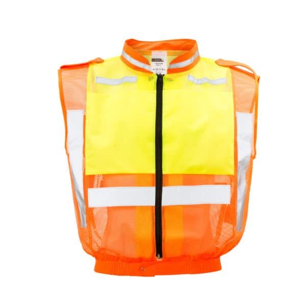 Dromex Lime/Orange Traffic Reflective Vest, 100% Polyester, Sleeveless
