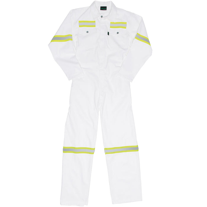 Javlin J54 Boiler Suit with Reflective Tape- White