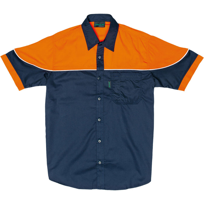 Javlin Two Tone Racing Shirt Navy & Hi-Vis Orange