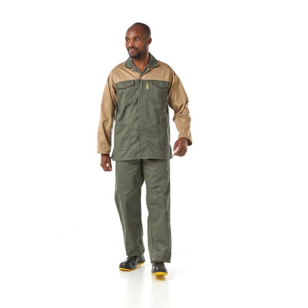 Dromex 6535 Poly Cotton Sans 434 Fit Two Tone Conti Jacket 235gsm -Olive Green & Khaki