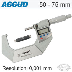 ACCUD DIGITAL OUTSIDE MICROMETER.IP65. 50-75MM (0.001MM) WITH CALIBRAI