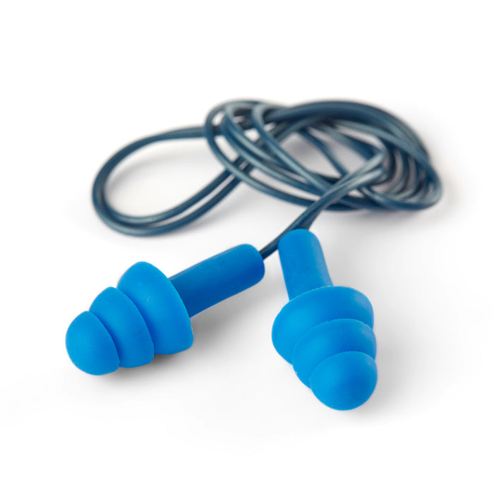 Dromex Re-Usable Mushroom Tri-Flange Earplug - Blue 200 per Box