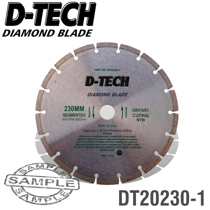 DIAMOND BLADE SEGMENTED STD. 230 X 22.23MM