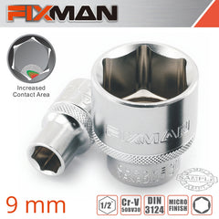 FIXMAN 1/2' DRIVE HEX SOCKET 9MM X 21.8MM