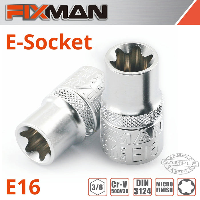 FIXMAN 3/8' DRIVE E-SOCKET 6 POINT E16