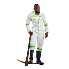 Dromex J54 Boiler Suit (One Piece) with Reflective Tape- White