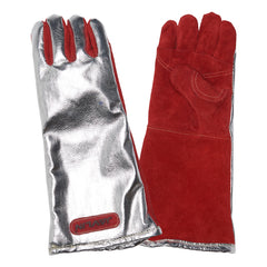 Javlin Superior Quality Red Leather Heat Gloves With Aluminised Back