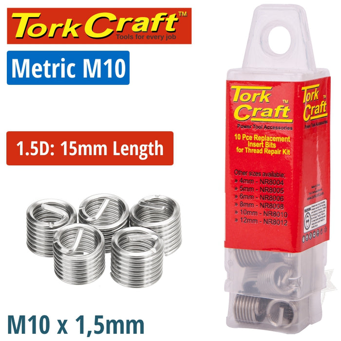 THREAD REPAIR KIT M10 X 1.5D REPLACEMENT INSERTS 5PCE