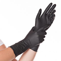 Textured Powder Free Nitrile Examination Gloves -  Large Black
