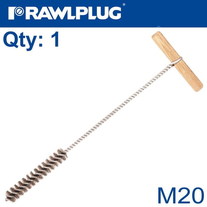 MANUAL WIRE BOTTLE BRUSHES M20 WOODEN HANDLE