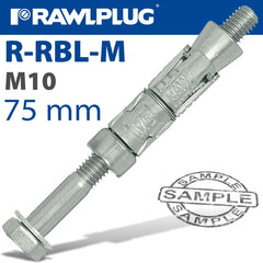 RAWLBOLT M10X75X10MM X50-BOX (16MM HOLE)