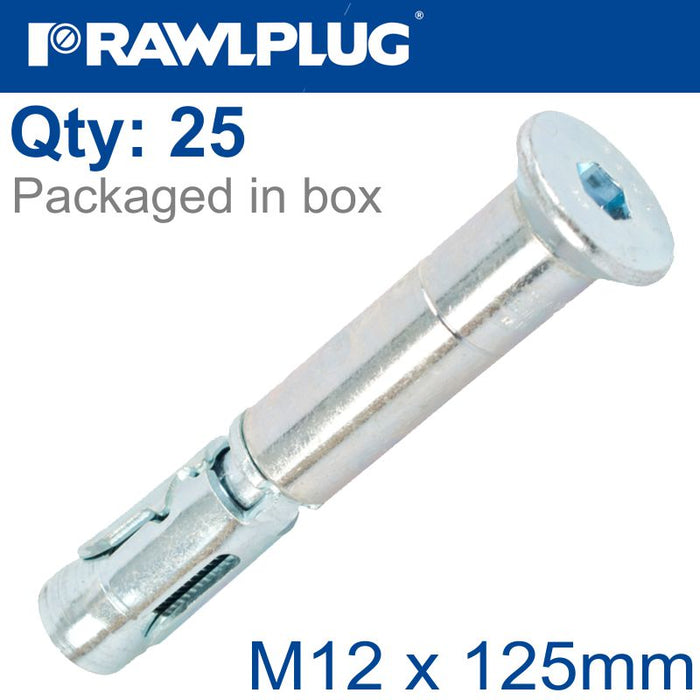 R-SPL SAFETY PLUS - COUNTERSUNK M12X125MM X25 PER BOX