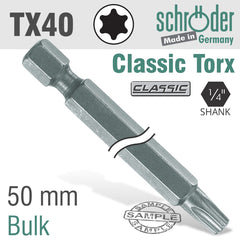 TORX TX40 X 50MM CLASSIC POWER BIT BULK