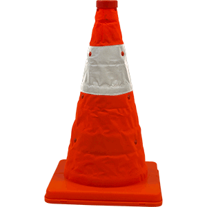 FOLDAWAY TYPE TRAFFIC CONE WITH REFLECTIVE TAPE - Safety Supplies  Traffic Cones - PPE, Workwear, Conti Suits, Zeroflame and Acid, Safety Equipment, SAFETY SUPPLIES - Safety supplies