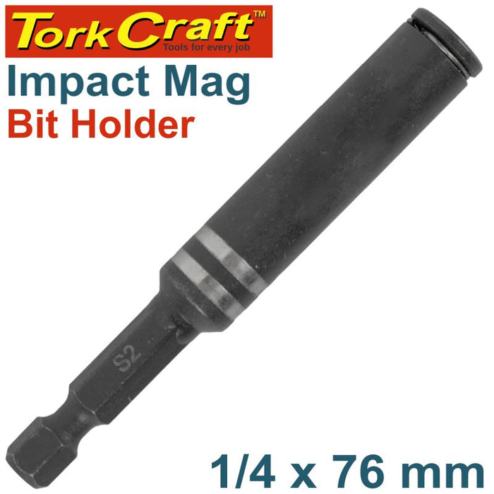 IMPACT MAGNETIC BIT HOLDER 1/4 X 76MM CARDED