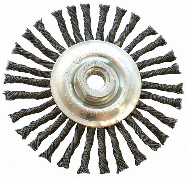 WIRE WHEEL BRUSH SINGLE SECTION TWISTED STINGER 115MMXM14 BLISTER