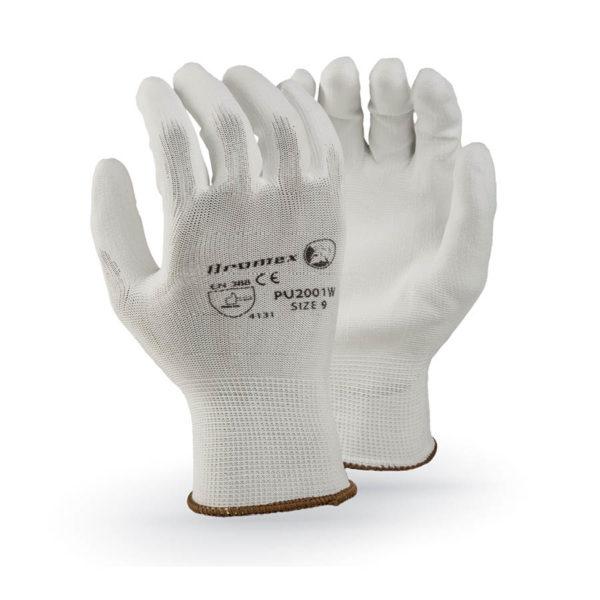 Dromex Inspectors seamless white inspectors gloves - PU palm coated. - Safety Supplies  Gloves - PPE, Workwear, Conti Suits, Zeroflame and Acid, Safety Equipment, SAFETY SUPPLIES - Safety supplies