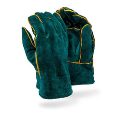 Dromex Superior Green Lined Leather Welding Gloves-Welted