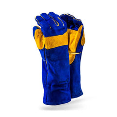 Dromex Superior Blue Lined Leather Welders Gloves -Reinforced
