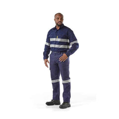 Dromex 100% Cotton J54 Navy Blue Cargo Pants With Reflective Tape