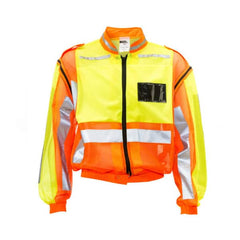 Dromex Lime/Orange Traffic Reflective Vest,. 100% Polyester Tricot, Detachable Sleeve