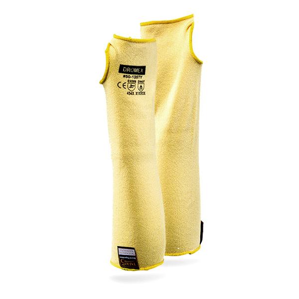 Dromex High Performance Seamless Heat & Cut Resistant Yellow Sleeve with thumb hole. - Safety Supplies  Sleeves - PPE, Workwear, Conti Suits, Zeroflame and Acid, Safety Equipment, SAFETY SUPPLIES - Safety supplies